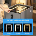 Smart Nightstand with Fingerprint Lock Drawers, Wireless Charging Support - Image 4