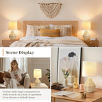 EJIAXIN Rattan Table Lamp Boho Lamps Set of 2-12.5" Mini Farmhouse Wicker Light - Image 3