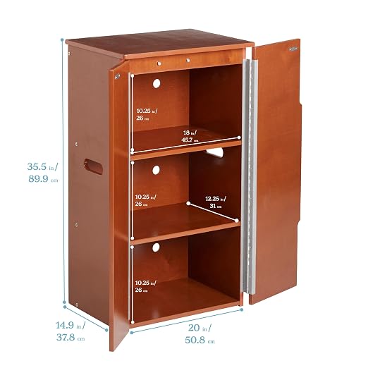 ECR4Kids Wooden Pretend Play Kitchen Refrigerator - Image 2