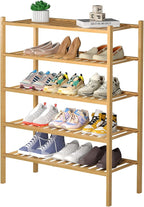 ROMGUAR CRAFT 5 Tier Bamboo Shoe Rack by ROMGUAR+CRAFT