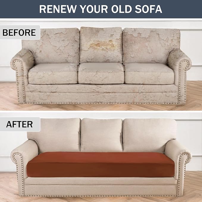 Stretch Cushion Cover, Soft Velvet Plush Cushion Slipcovers Loveseat Sofa - Image 6