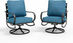 Sophia & William 2 Pieces Patio Furniture Sets Metal Sofa Chairs Patio Cushion by SophiaWilliam