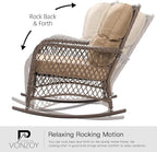 Patio Furniture Set 3 Pieces, Wicker Rocking Bistro Set - Image 3