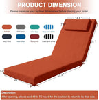 Outdoor Lounge Chair mat, 72 inches x 21 inches, Waterproof Chaise Lounge - Image 2