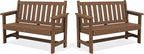 SERWALL Outdoor Bench, HDPE Outdoor Benches Weatherproof, 2-Person Garden Bench by SERWALL
