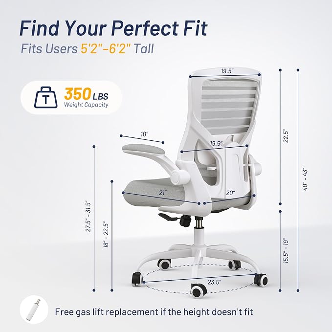 Office Chair for Long Hours & Back Pain Relief – 4" Molded Foam Cushion - Image 3