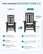 SERWALL Oversized Rocking Chair Outdoor, HDPE Outdoor Rocking Chair - Image 5