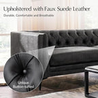 HULALA HOME 84" W Faux Leather Sofa Couch - Image 4