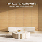 OUZUGIE 1 Pack 96x24 Inch Natural Bamboo Wall Panel – Yellow Burned Pole Wrap - Image 3