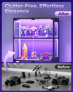 AODK Display Cabinet with Glass Door, 4-Tier Display Case with LED Lights - Image 7