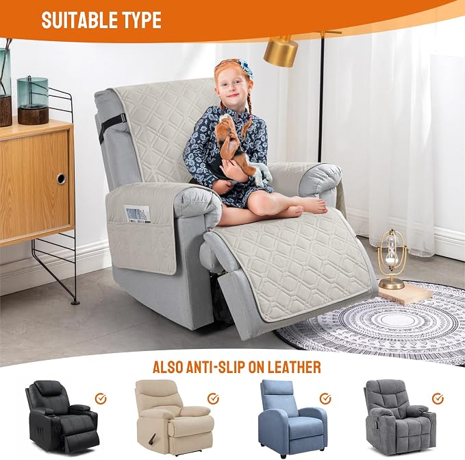 VANSOFY 100% Waterproof Recliner Chair Covers, Recliner Cover Non-Slip Dog - Image 5