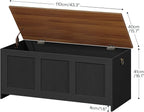HOOBRO Storage Bench, 43.3" Retro Wooden Storage Chest, Wooden Storage Trunk - Image 3