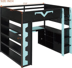 Full Size Gaming Loft Bed with Integrated Desk & RGB LED Lights, Pro-Gamer Bunk - Image 3
