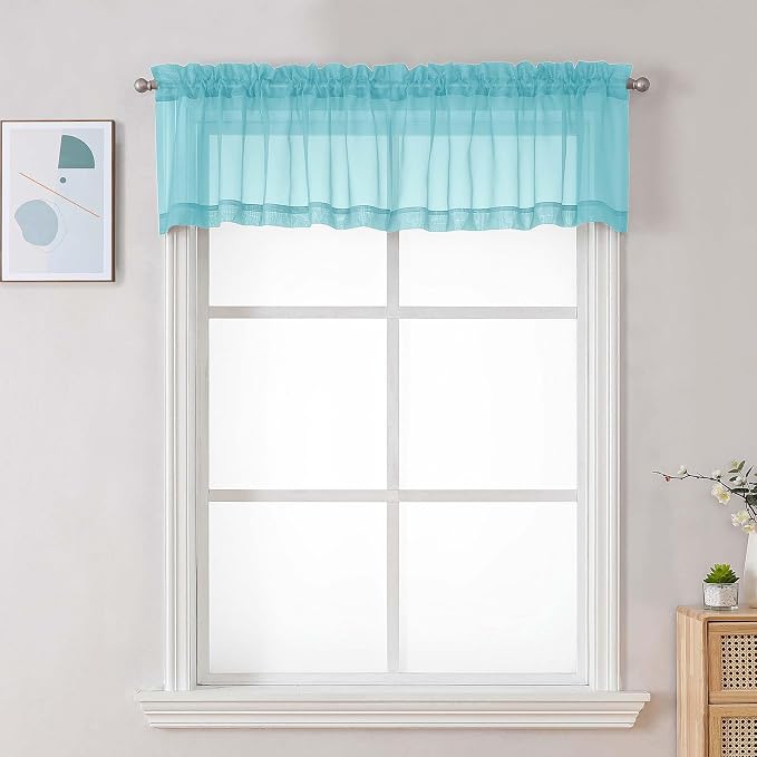 Chyhomenyc Sheer Valances for Windows, Light Filtering Small Window Curtains by Chyhomenyc