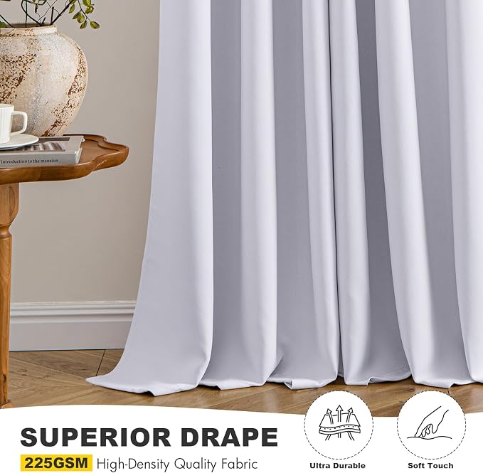 MIULEE Blackout Curtains for Bedroom 2 Panels 40x96 Inch Long Greyish White | - Image 5