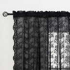 YJ YANJUN Vintage Lace Curtains 80 inch Length 2 Panles - Image 3