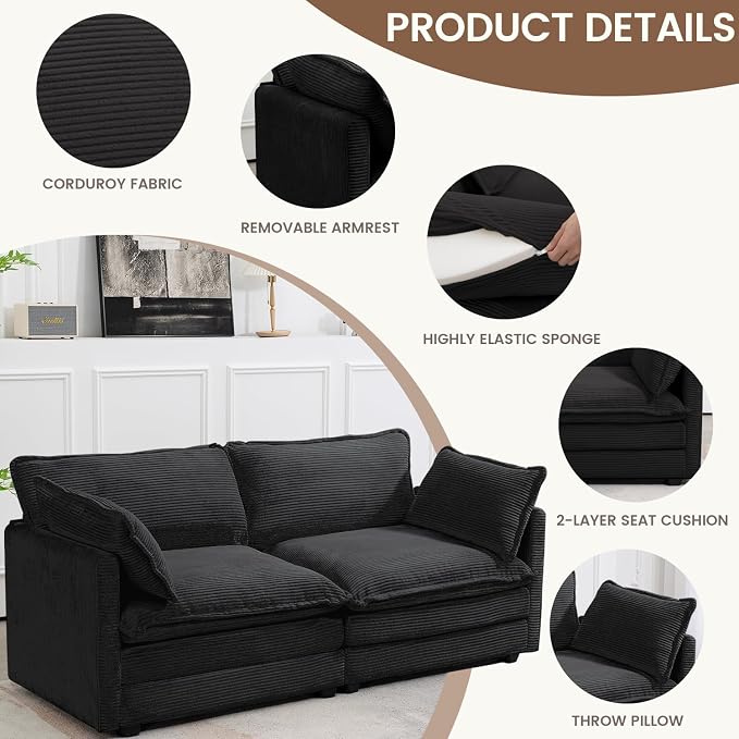 ROWHY Sectional 2 Seat Cloud Loveseat - Image 4