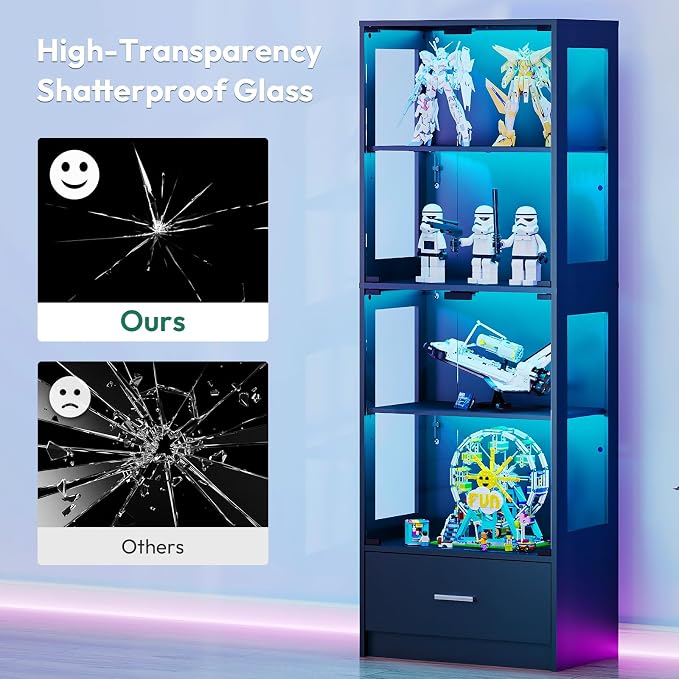 Lamtor 67-inch Glass Display Cabinet – Curio Cabinet - Image 5