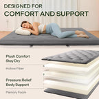 ZonLi Japanese Floor Futon Mattress Queen Size 80"x 60", 100% Cotton Cover - Image 3