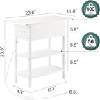Yoobure End Table with Charging Station, Flip Top Side Table with USB Ports and - Image 3