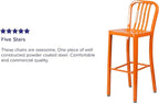 Flash Furniture Gael Commercial Grade 2 Pack 30" High Orange Metal - Image 6
