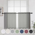 Grey Sheer Curtains 24 Inches Long 2 Panels by OWENIE