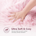 EasyJoy Faux Sheepskin Rug, Fluffy Faux Fur Rug, Ultra Soft Shag Area Rug - Image 7