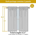 Sheer Curtains 54 Inch Length 2 Panels Set, Plam Clear Sheer Short Curtains - Image 7