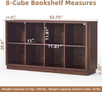 Joaxswe 8 Cube Bookcase, Floor Standing 2-Tier Cubby TV Stand Bookshelf - Image 2