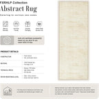 3x10 Washable Runner Rug：Modern Abstract Kitchen Soft Carpet Beige | - Image 2