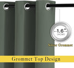 NICETOWN Blackout Bedroom Curtains 66 inches Long, Grommet Light Reducing - Image 2