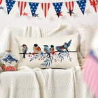 RABUSOFA 4th of July Memorial Day Patriotic Lumbar Throw Pillow Cover, 12x20 - Image 3