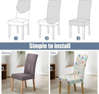 BIETYONE Stretch Dining Chair Covers Set of 6, Soft Removable Washable Kitchen - Image 4