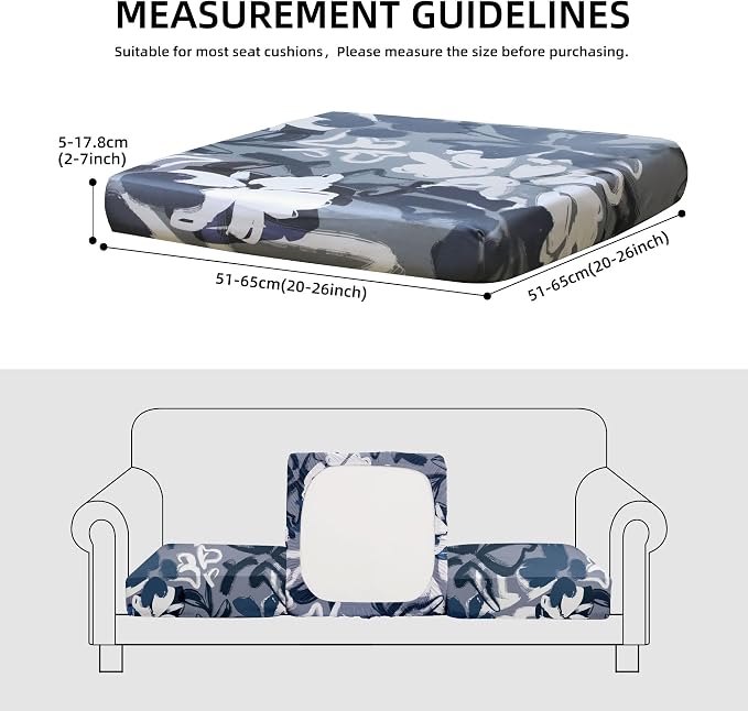 8Pcs Outdoor Cushion Covers, Elastic Patio Cushion Covers | Washable, - Image 2
