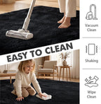 8x10 Ft Large Shag Black Rug for Living Room, Ultra Soft Fluffy Furry Area Rugs - Image 7