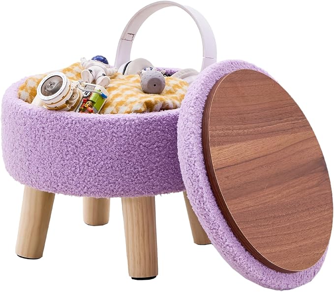 Wimarsbon Storage Ottoman, Modern Round Footrest by Wimarsbon