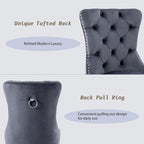 KCC Velvet Dining Chairs Set of 4, Upholstered High-end Tufted Dining Room Chair - Image 6