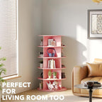 SpaceAid 5 Tier Rotating Shoe Rack Tower, Spinning Shoe Display Lazy Susan - Image 6