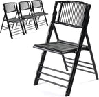VINGLI Bamboo Folding Chair, Foldable Dining Wood Chairs Comfortable Seat by VINGLI