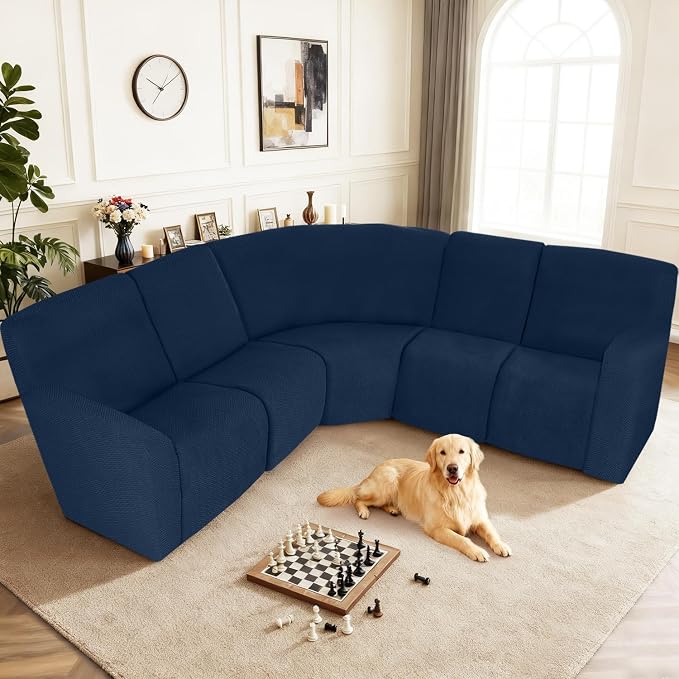 ALIECOM 100% Waterproof Recliner Sectional Couch Covers L Shape Stretch Corner - Image 2
