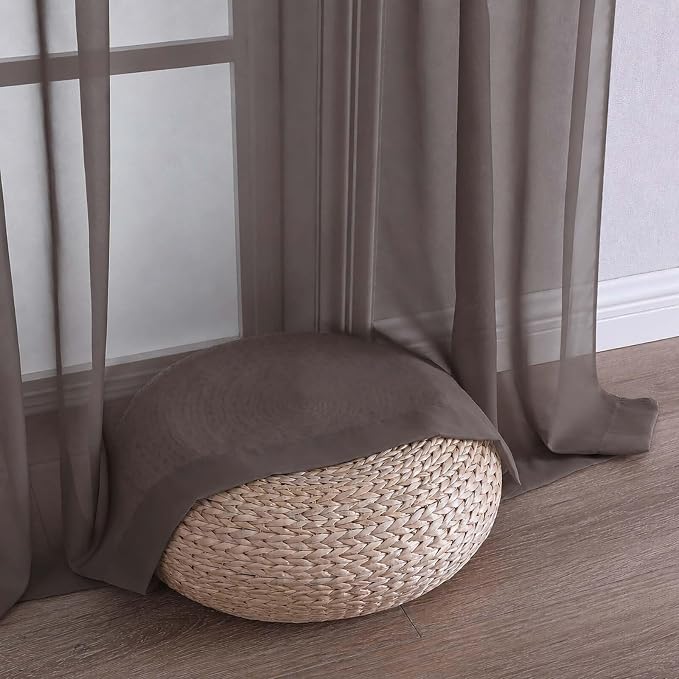 Chocolate Sheer Curtains 120 Inches Long 2 Panels Set, 59 Inch Extra Wide Soft - Image 6