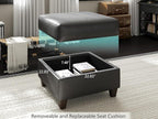 EASE MOOSE Faux Leather Square Ottoman Module - Image 4
