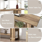 FOLUBAN 53 Inch Long Entryway Table, 2-Tier Wood Console Table - Image 7