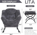 LITA Modern Accent Leisure Upholstered Sofa Chair, Lounge Reading Chair - Image 3