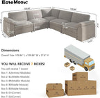 EASE MOOSE Oversized Sectional Modular Sofa, L Shape Sectional Couch Wide Deep - Image 2