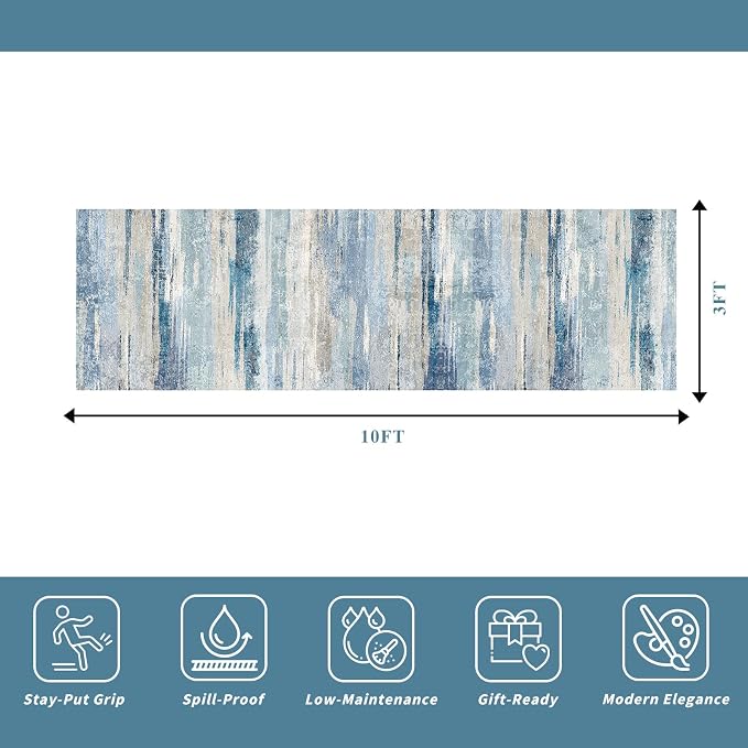 Abstract 3x10 Runner Rug Hallway - Image 2