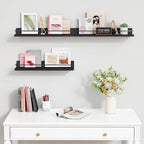 Forbena Black Floating Shelves for Wall, Bahtroom Wall Shelves Over Toilet - Image 6