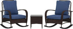 Outsunny 3 Piece Wicker Patio Furniture Set, PE Rattan Rocking Chairs by Outsunny