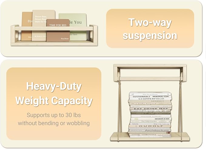 TidyCorner Upgraded Thick Floating Shelves, Solid Wood Bookshelf - Image 4