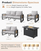 Aoxun Aluminum Patio Furniture Set - Image 7